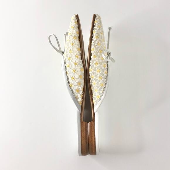 Manolo Blahnik Ballerimu Lace Daisy Floral Mule Slip On Flats 39 - Picture 4 of 7